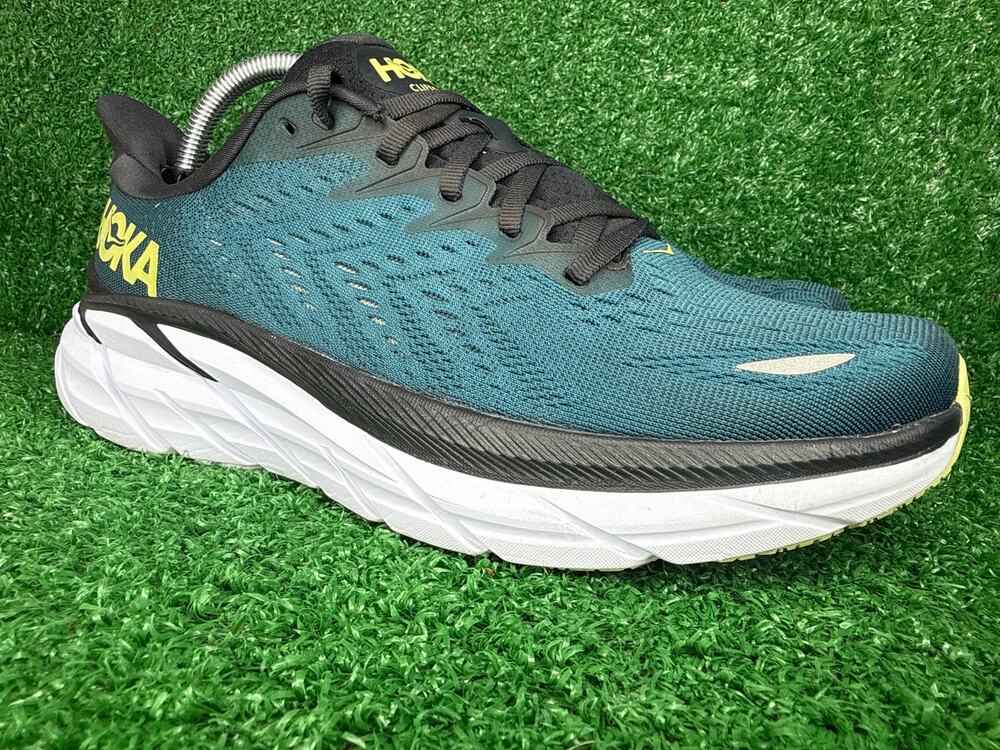 Hoka One One Clifton 8 Running Shoes Mens Size 9 Blue Cushioned 1119393 BCBT